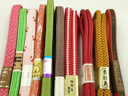 平和屋着物●和装小物　帯締め10本セット　奈良組　本場大島紬　逸品　未使用　CABF7410ju