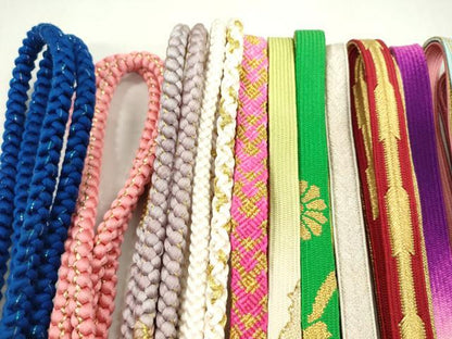 平和屋着物●和装小物　帯締め20本セット 高麗組　笹浪組　唐組　三代藤三郎紐　礼装用　丸ぐけ　金銀糸　未使用あり　逸品　CABF7415ju