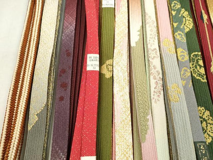 平和屋着物●和装小物　帯締め20本セット　高麗組　冠組　金糸　長尺あり　未使用あり　逸品　CABF7416ju