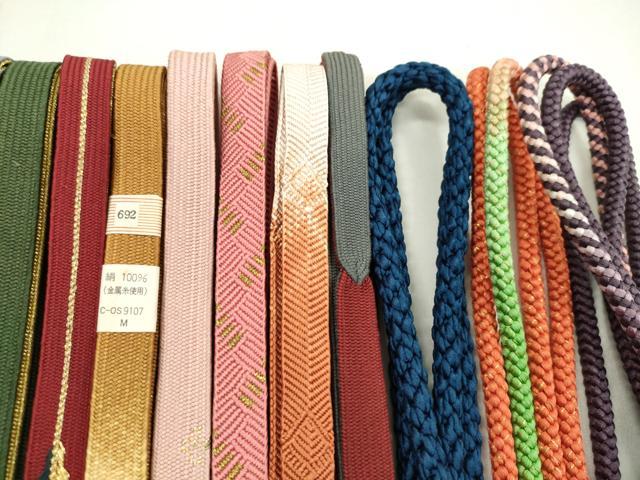 平和屋着物●和装小物　帯締め20本セット　高麗組　冠組　金糸　長尺あり　未使用あり　逸品　CABF7416ju