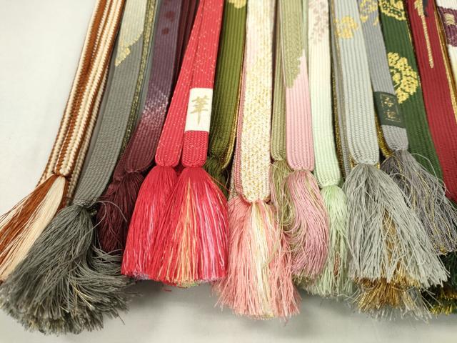 平和屋着物●和装小物　帯締め20本セット　高麗組　冠組　金糸　長尺あり　未使用あり　逸品　CABF7416ju
