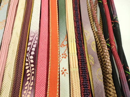 平和屋着物●和装小物　帯締め20本セット　高麗組　亀甲組　冠組　笹浪組　小桜組　草木染　未使用あり　逸品　CABF7419ju