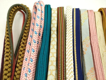 平和屋着物●和装小物　帯締め20本セット　高麗組　亀甲組　冠組　笹浪組　小桜組　草木染　未使用あり　逸品　CABF7419ju