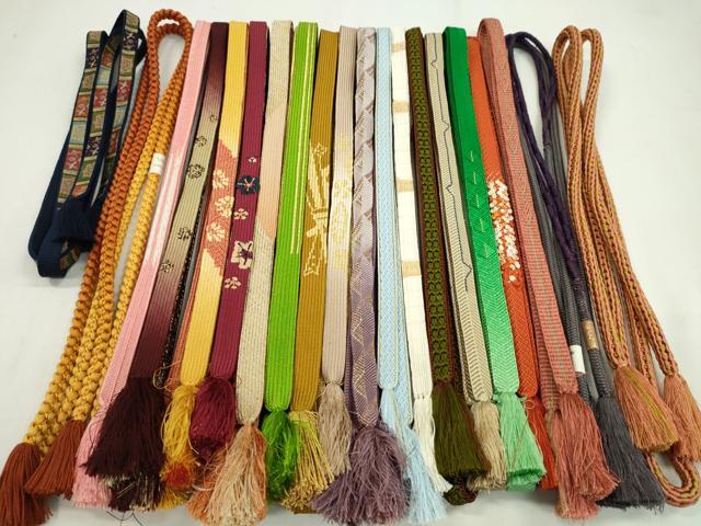 平和屋着物●和装小物　帯締め20本セット　高麗組　冠組　笹浪組　龍村柄　金糸　未使用あり　逸品　CABF7420ju