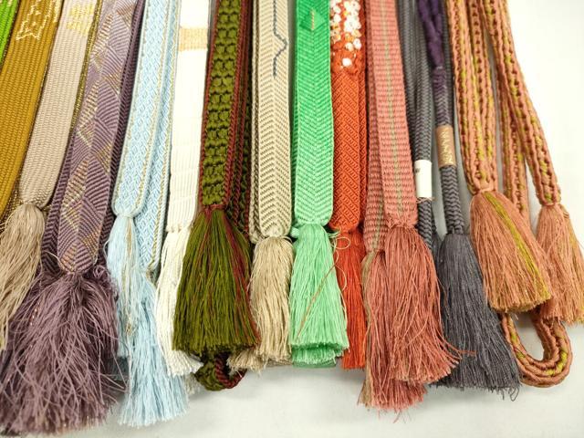 平和屋着物●和装小物　帯締め20本セット　高麗組　冠組　笹浪組　龍村柄　金糸　未使用あり　逸品　CABF7420ju