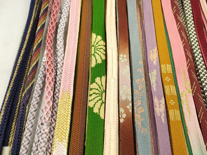 平和屋着物●和装小物　帯締め20本セット　高麗組　唐組　笹浪組　鎌倉組　大和組　金銀糸　未使用あり　逸品　CABF7422ju