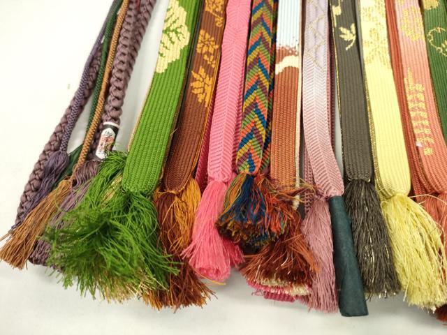 平和屋着物●和装小物　帯締め20本セット　高麗組　浮目絡み　笹浪組　金糸　未使用あり　逸品　CABF7424ju