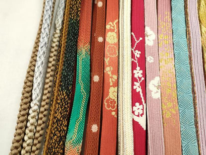平和屋着物●和装小物　帯締め20本セット　高麗組　畝打組　唐組　冠組　笹浪組　大和組　礼装用　金銀糸　未使用あり　逸品　CABF7425ju