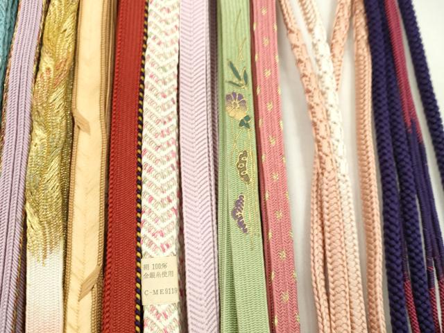 平和屋着物●和装小物　帯締め20本セット　高麗組　畝打組　唐組　冠組　笹浪組　大和組　礼装用　金銀糸　未使用あり　逸品　CABF7425ju