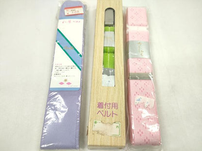 平和屋着物▼和装小物　着付け用品まとめて10点　前板　伊達締め　帯枕　着物ベルト　帯止め　腰ひもなど　未使用多数　逸品　CABF7449ju
