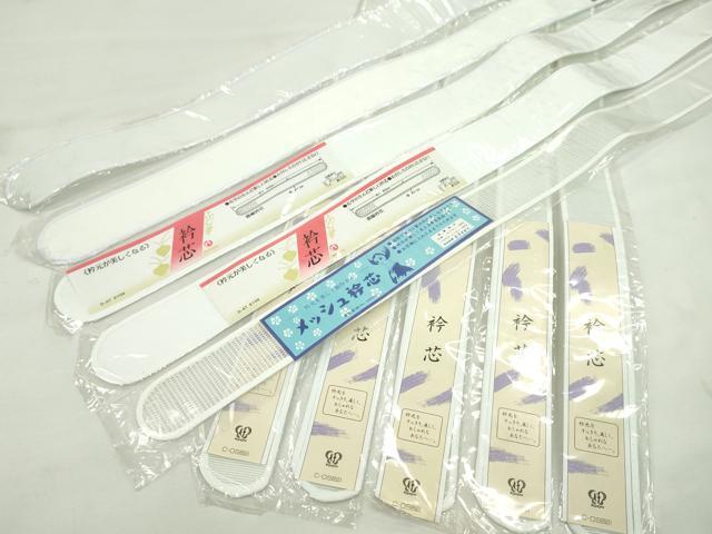 平和屋着物▼和装小物 衿芯まとめて10点 綸子 メッシュ 塩瀬 一文字 長尺あり 長襦袢 着付け 逸品 未使用 CABF7477ju