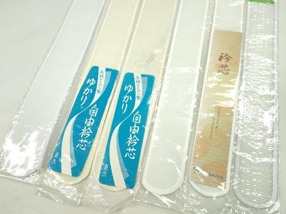 平和屋着物▼和装小物　衿芯まとめて10点　綸子　メッシュ　塩瀬　ポリ　一文字　弓型　長尺あり　長襦袢　着付け　未使用多数　CABF7478ju