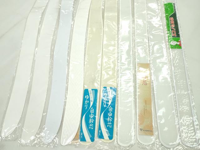 平和屋着物▼和装小物　衿芯まとめて10点　綸子　メッシュ　塩瀬　ポリ　一文字　弓型　長尺あり　長襦袢　着付け　未使用多数　CABF7478ju