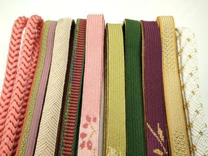 平和屋着物●和装小物　帯締め10本セット　高麗組　鎌倉組　丸組　礼装用　金糸　逸品　未使用　CABF7482ju