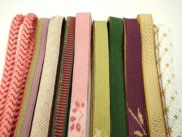 平和屋着物●和装小物　帯締め10本セット　高麗組　鎌倉組　丸組　礼装用　金糸　逸品　未使用　CABF7482ju