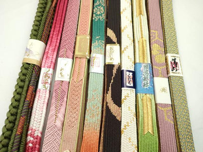 平和屋着物●和装小物　帯締め10本セット　高麗組　雅流　礼装用　金糸　逸品　未使用　CABF7483ju