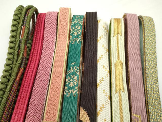 平和屋着物●和装小物　帯締め10本セット　高麗組　雅流　礼装用　金糸　逸品　未使用　CABF7483ju