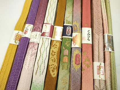 平和屋着物●和装小物　帯締め10本セット　高麗組　奈良組　金銀糸　逸品　未使用　CABF7484ju