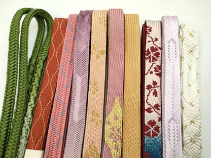 平和屋着物●和装小物　帯締め10本セット　高麗組　唐組　礼装用　金糸　逸品　未使用　CABF7485ju