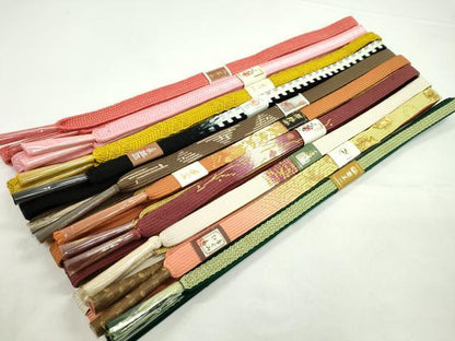 平和屋着物●和装小物　帯締め10本セット　高麗組　金糸　逸品　未使用　CABF7488ju