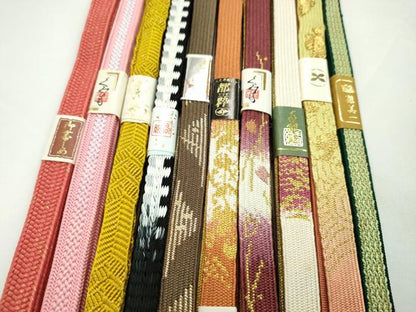 平和屋着物●和装小物　帯締め10本セット　高麗組　金糸　逸品　未使用　CABF7488ju