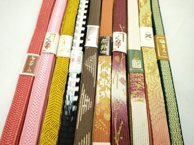 平和屋着物●和装小物　帯締め10本セット　高麗組　金糸　逸品　未使用　CABF7488ju