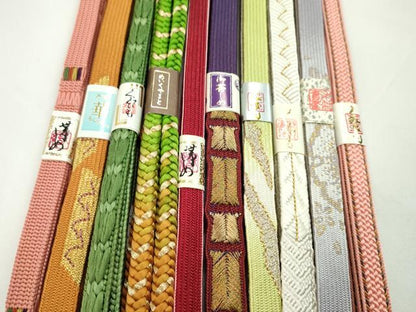 平和屋着物●和装小物　帯締め10本セット　高麗組　大和組　丸組　礼装用　金糸　逸品　未使用　CABF7490ju