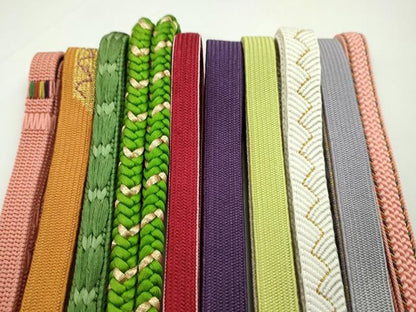 平和屋着物●和装小物　帯締め10本セット　高麗組　大和組　丸組　礼装用　金糸　逸品　未使用　CABF7490ju