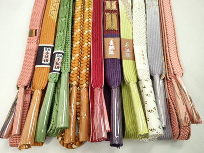 平和屋着物●和装小物　帯締め10本セット　高麗組　大和組　丸組　礼装用　金糸　逸品　未使用　CABF7490ju