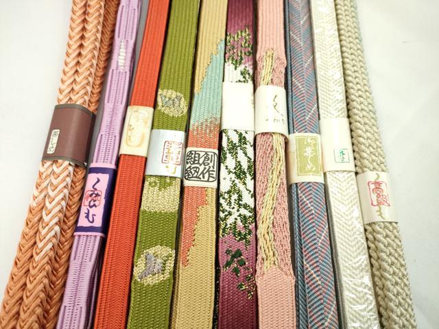 平和屋着物●和装小物　帯締め10本セット　高麗組　笹浪組　貝の口組　礼装用　金糸　逸品　未使用　CABF7493ju