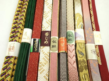 平和屋着物●和装小物　帯締め10本セット　高麗組　唐組　丸組　礼装用　金銀糸　逸品　未使用　CABF7494ju