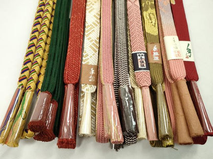 平和屋着物●和装小物　帯締め10本セット　高麗組　唐組　丸組　礼装用　金銀糸　逸品　未使用　CABF7494ju