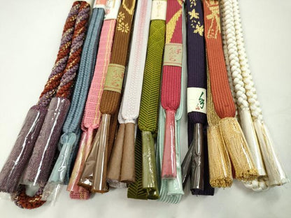 平和屋着物●和装小物　帯締め10本セット　高麗組　笹浪組　丸組　礼装用　金糸　逸品　未使用　CABF7495ju