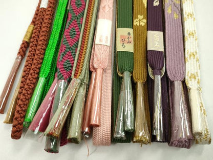 平和屋着物●和装小物　帯締め10本セット　高麗組　唐組　貝の口組　金銀糸　逸品　未使用　CABF7497ju