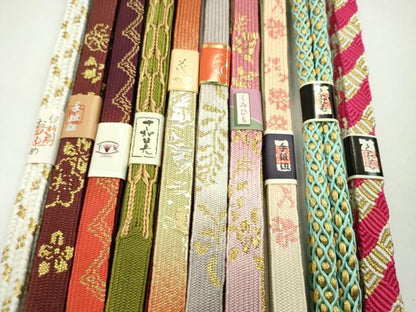平和屋着物●和装小物　帯締め10本セット　高麗組　唐組　丸組　礼装用　さが美扱い　金糸　逸品　未使用　CABF7498ju