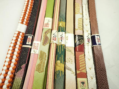平和屋着物●和装小物　帯締め10本セット　高麗組　冠組　礼装用　金糸　ラメ糸　逸品　未使用　CABF7500ju