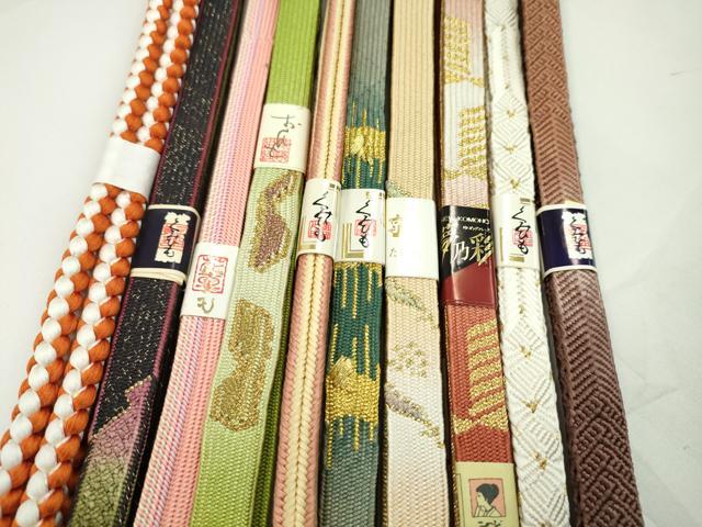 平和屋着物●和装小物　帯締め10本セット　高麗組　冠組　礼装用　金糸　ラメ糸　逸品　未使用　CABF7500ju