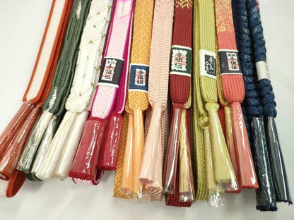 平和屋着物●和装小物　帯締め10本セット　高麗組　笹浪組　礼装用　金糸　逸品　未使用　CABF7501ju