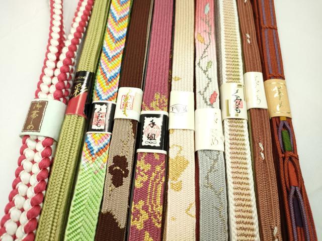 平和屋着物●和装小物　帯締め10本セット　高麗組　鎌倉組　笹浪組　貝の口組　四代藤三郎紐　礼装用　金糸　逸品　未使用　CABF7503ju