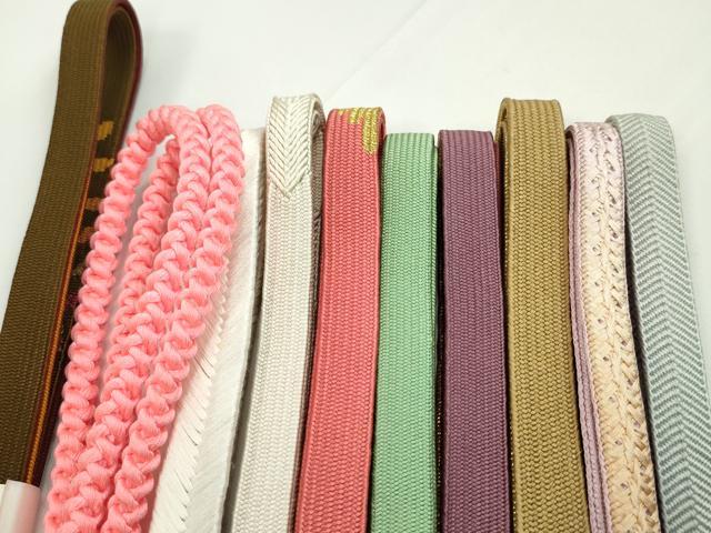 平和屋着物●和装小物　帯締め10本セット　高麗組　笹浪組　礼装用　長尺あり　金糸　逸品　未使用　CABF7505ju