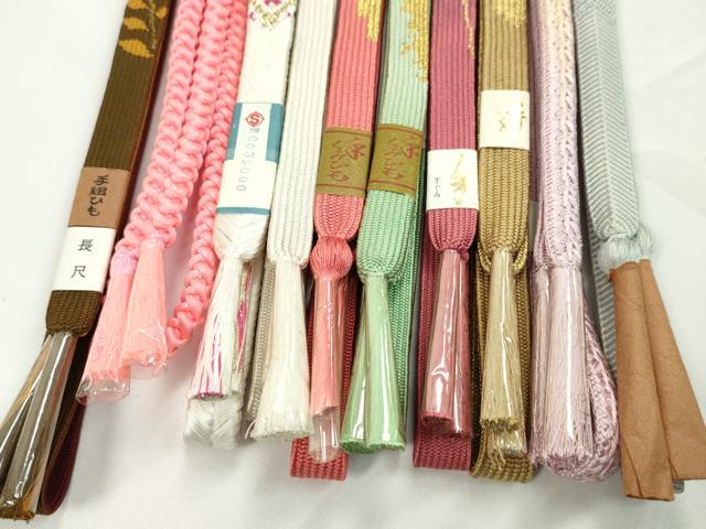 平和屋着物●和装小物　帯締め10本セット　高麗組　笹浪組　礼装用　長尺あり　金糸　逸品　未使用　CABF7505ju