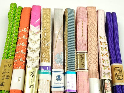 平和屋着物●和装小物　帯締め10本セット　高麗組　鎌倉組　奈良組　大和組　礼装用　金糸　逸品　未使用　CABF7507ju