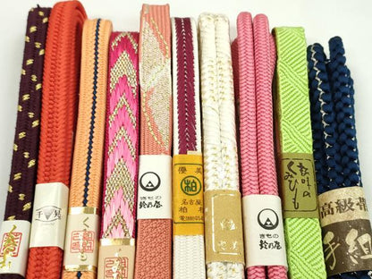 平和屋着物●和装小物　帯締め10本セット　高麗組　礼装用　丸組　鈴乃屋扱い　金銀糸　逸品　未使用　CABF7509ju