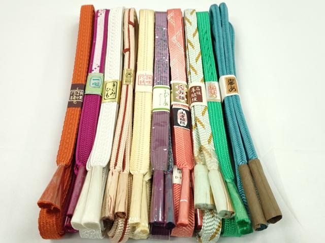 平和屋着物●和装小物　帯締め10本セット　高麗組　笹浪組　奈良組　金銀糸　逸品　未使用　CABF7510ju