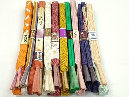 平和屋着物●和装小物　帯締め10本セット　高麗組　唐組　礼装用　高島屋扱い　さが美扱い　金糸　逸品　未使用　CABF7513ju