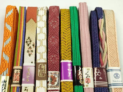 平和屋着物●和装小物　帯締め10本セット　高麗組　唐組　礼装用　高島屋扱い　さが美扱い　金糸　逸品　未使用　CABF7513ju