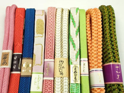平和屋着物●和装小物　帯締め10本セット　高麗組　笹浪組　奈良組　礼装用　伊勢丹扱い　さが美扱い　金糸　逸品　未使用　CABF7514ju