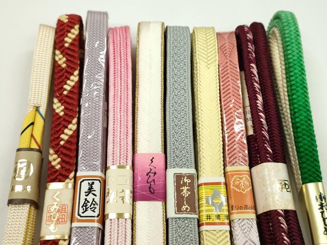 平和屋着物●和装小物　帯締め10本セット　笹浪組　畝打組　奈良組　礼装用　伊勢丹扱い　金糸　逸品　未使用　CABF7515ju