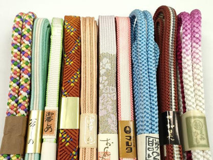 平和屋着物●和装小物　帯締め10本セット　高麗組　畝打組　丸組　さが美扱い　逸品　未使用　CABF7516ju