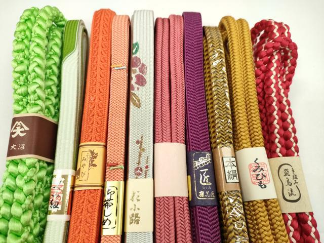 平和屋着物●和装小物　帯締め10本セット　高麗組　冠組　笹浪組　丸組　金彩　逸品　未使用　CABF7518ju